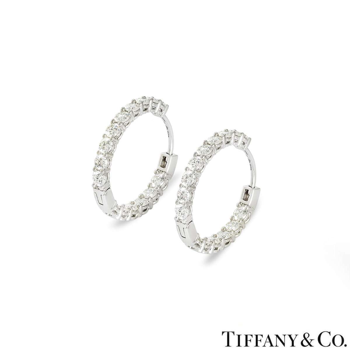 Tiffany & Co. Platinum Diamond Hoop Earrings 2.39ct TDW 60006475